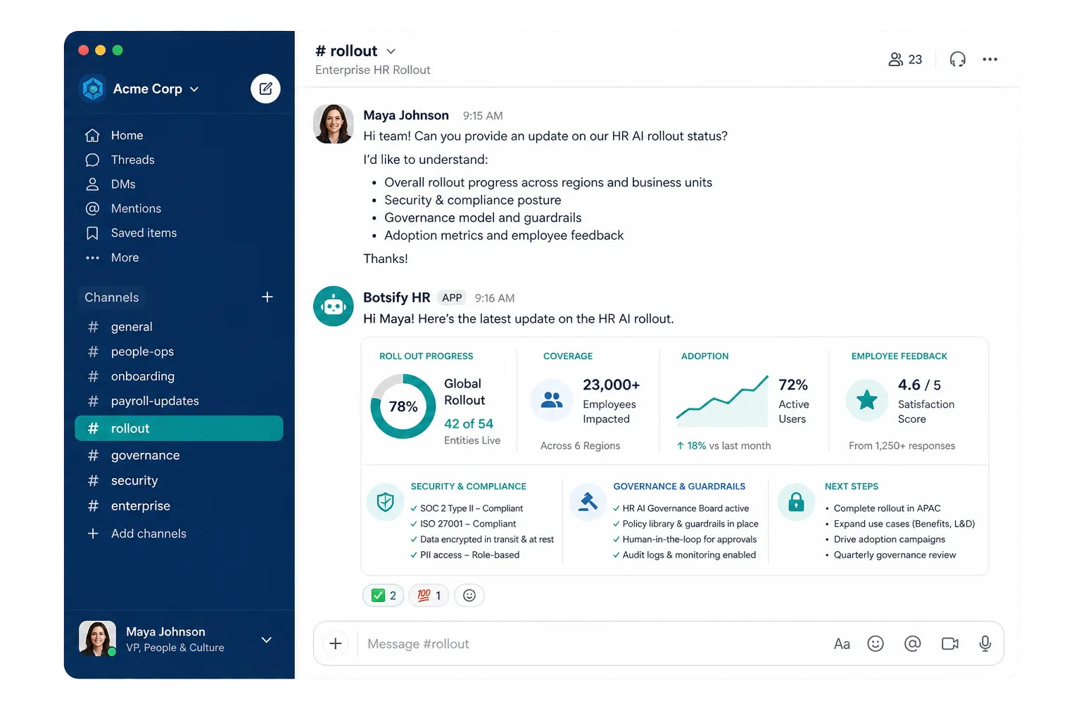 Enterprise HR rollout AI conversation graphic