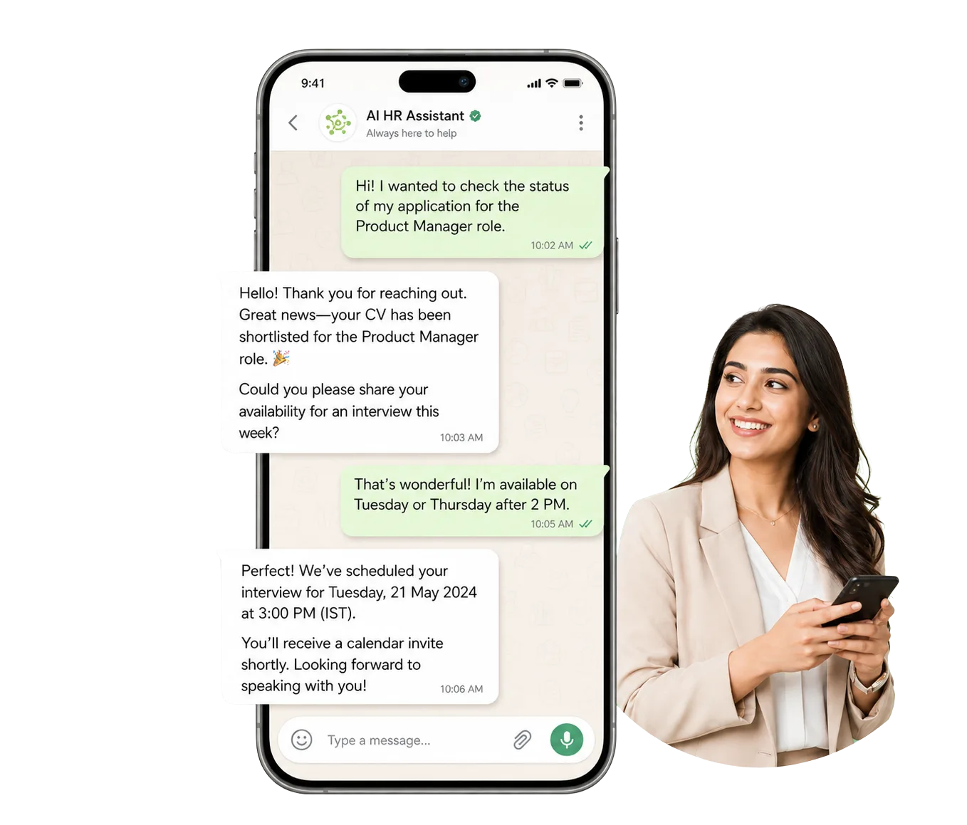 Recruitment AI HR conversation graphic