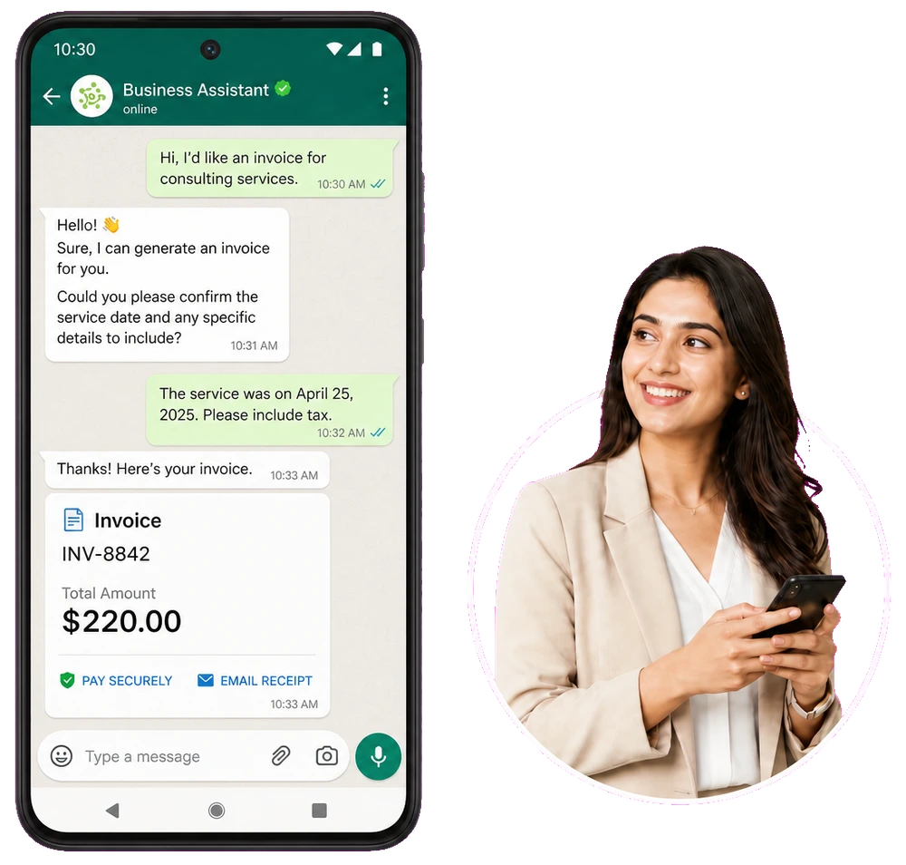 SME invoice payments on WhatsApp