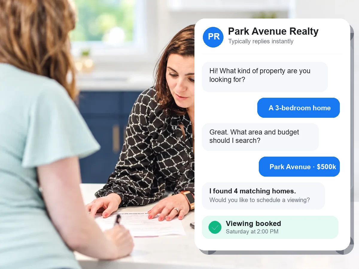 Real estate professional discussing options with a client