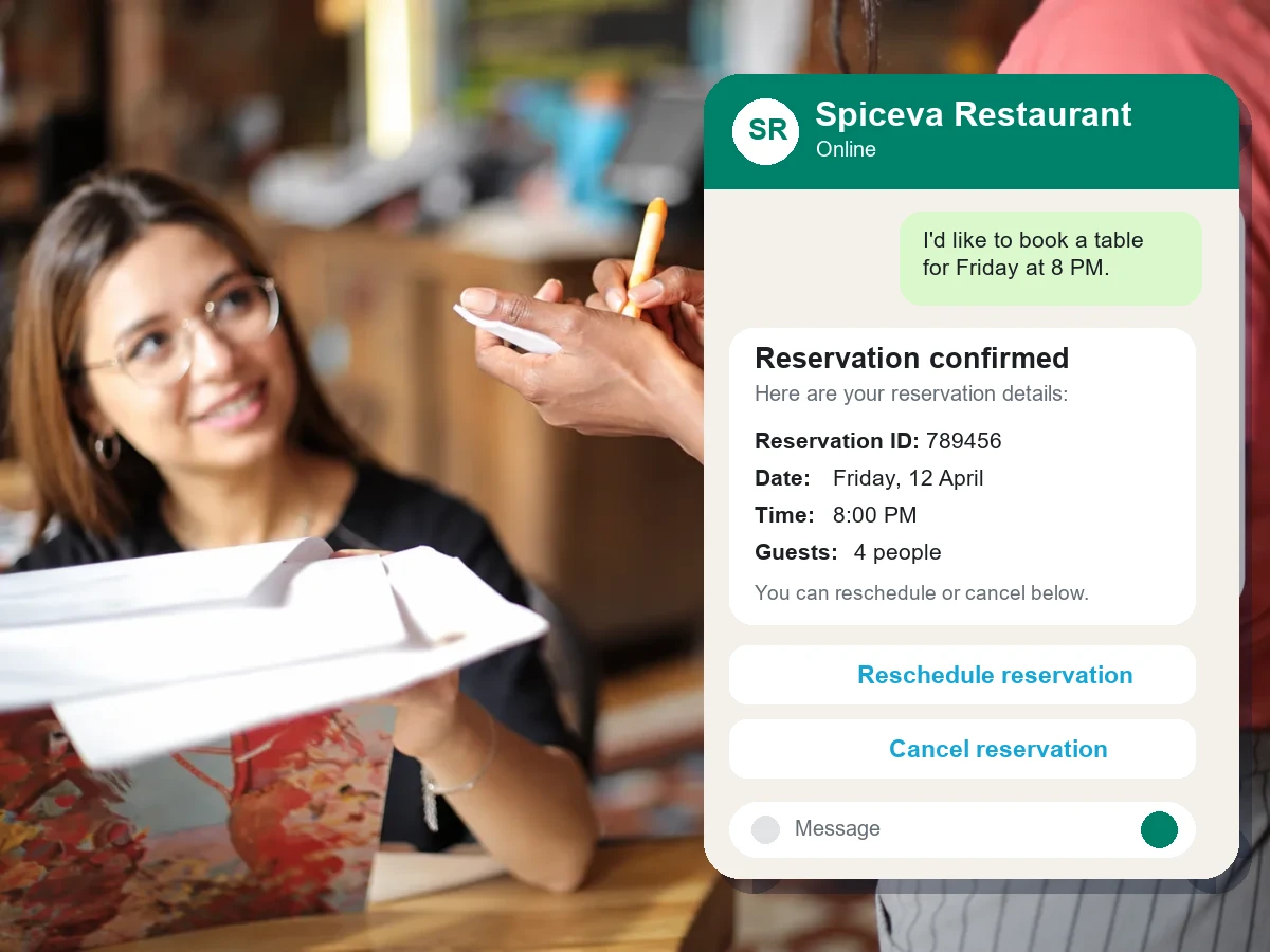 Restaurant server taking an order from a customer