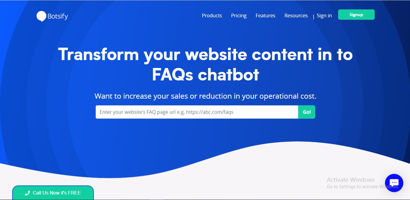 Botsify FAQ chatbot