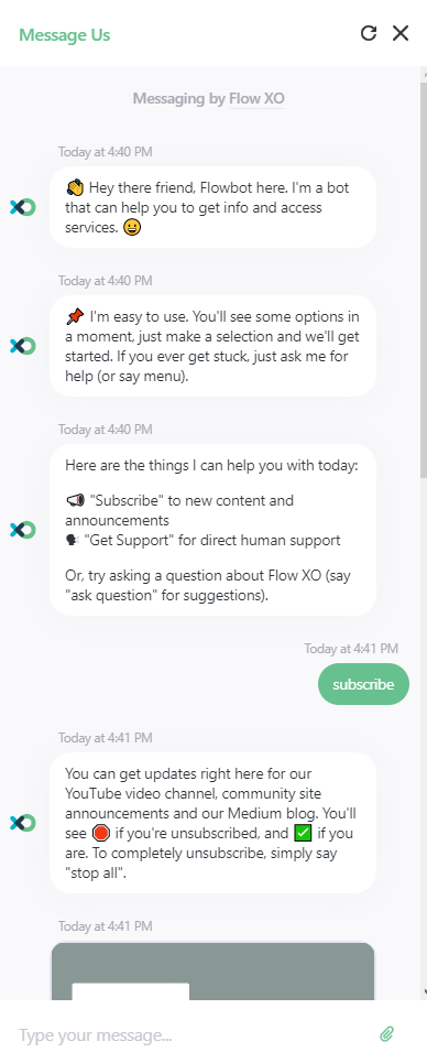 Flow XO conversation