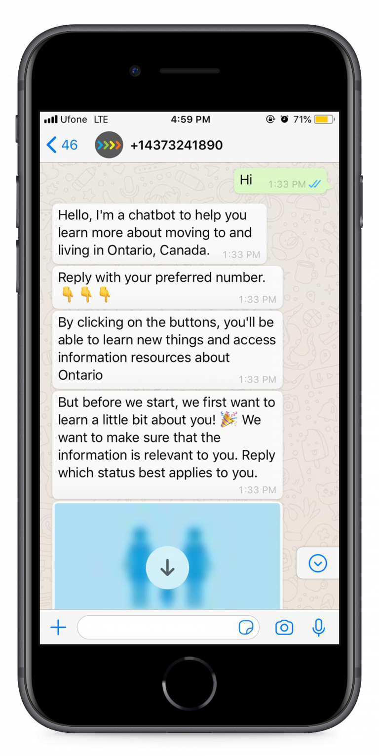 whatsapp chatbot number