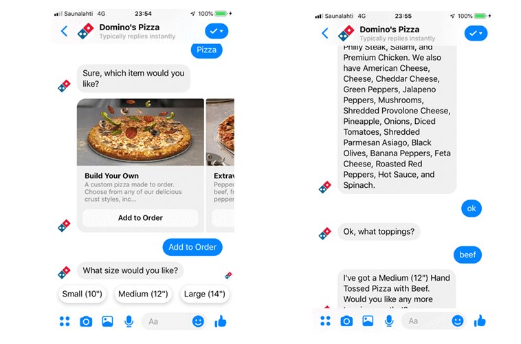 domino pizza chatbot