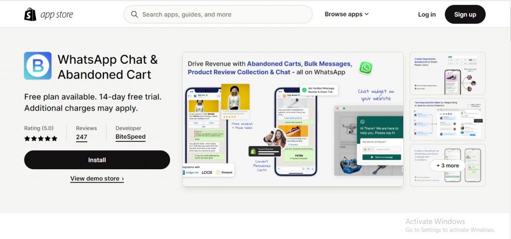 whatsapp chat & Abandoned Cart