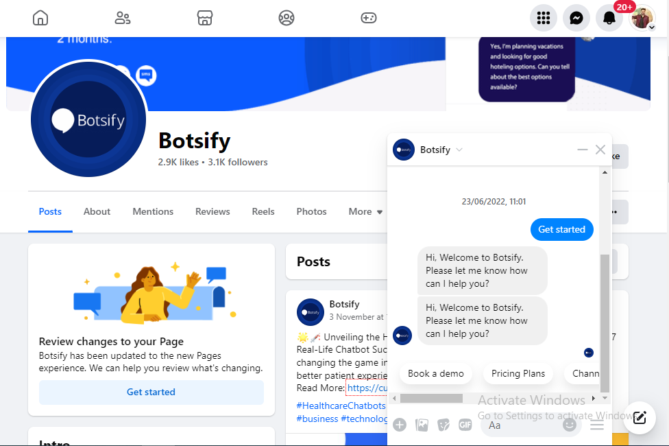 botsify facebook chatbot