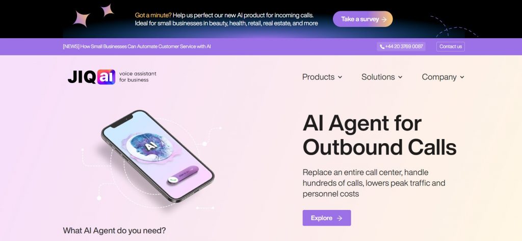 Jiq.ai homepage