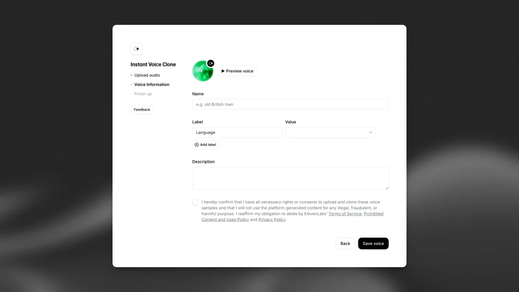 voice cloning elevenlabs