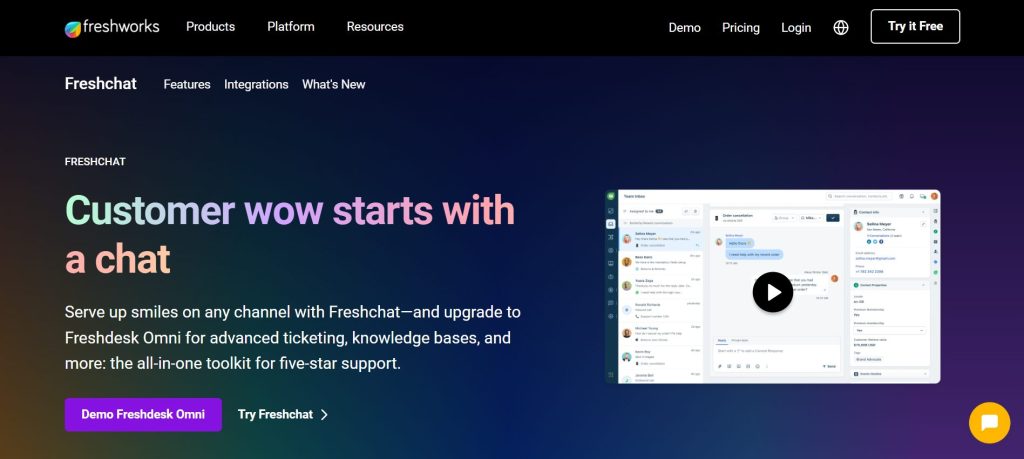 freshchat homepage