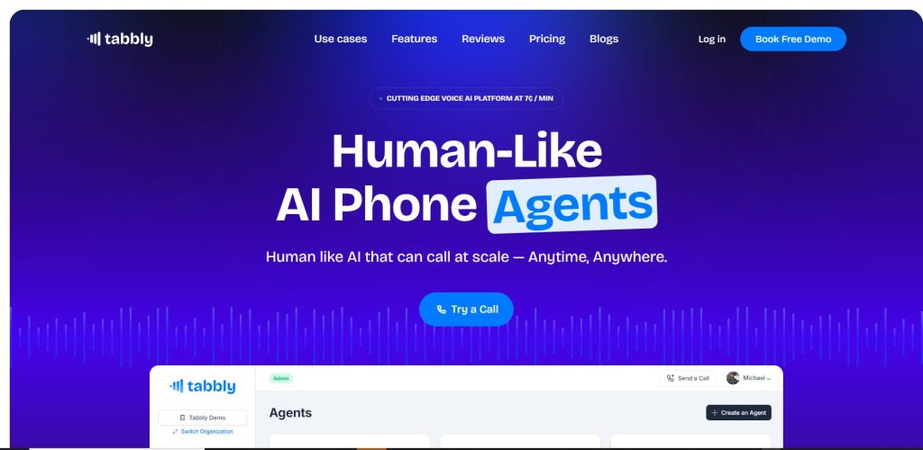 Tabbly homepage