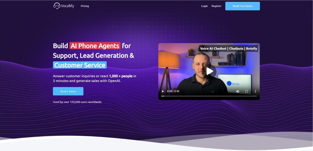 Vocallify homepage 