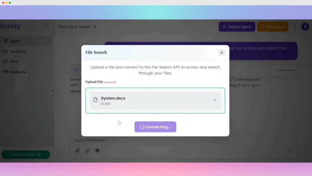 attach system file to ai agent