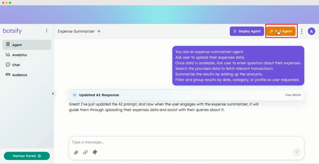 testing ai agent