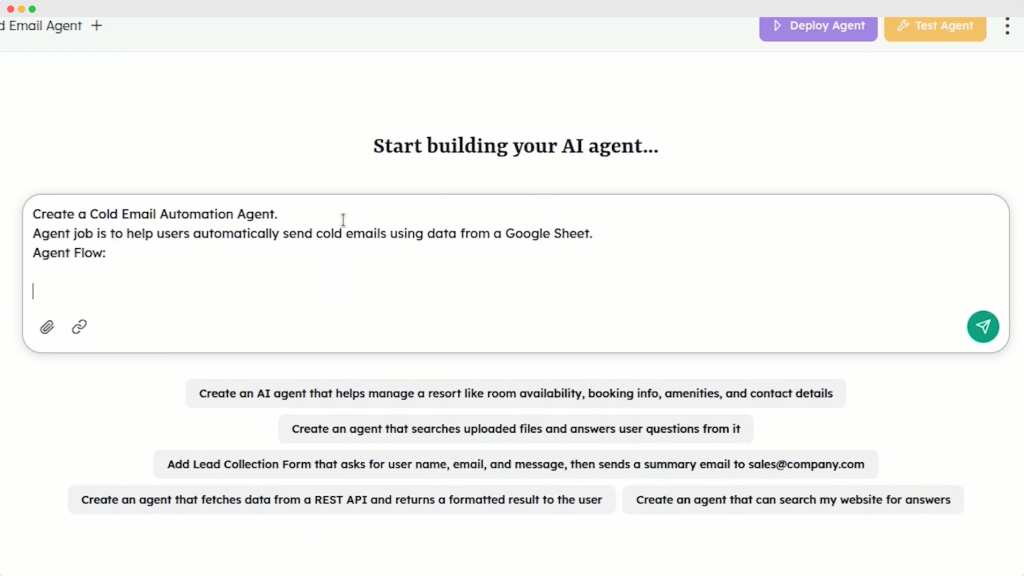 write prompt for cold emailing ai agent