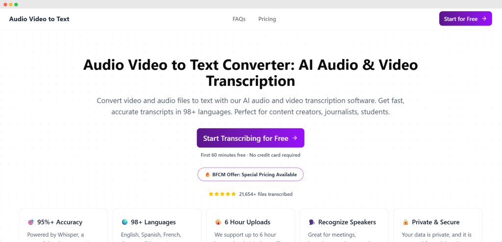 audio video to text