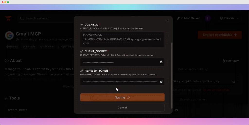 client id and secret code