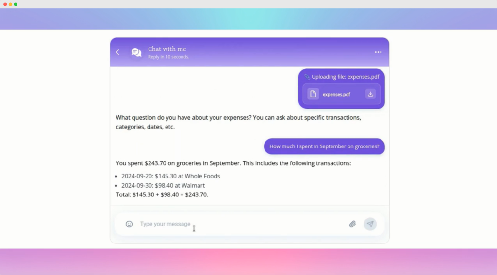 give question to ai agent