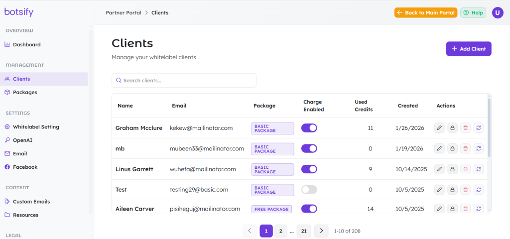 multi client management