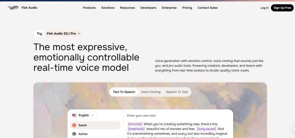 fish audio- text to speech ai platform
