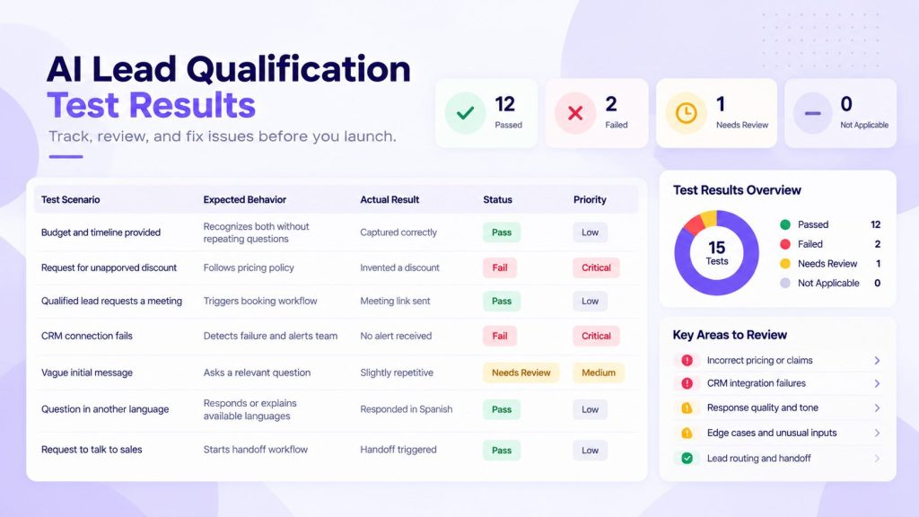 AI Lead Qualification Test Dashboard