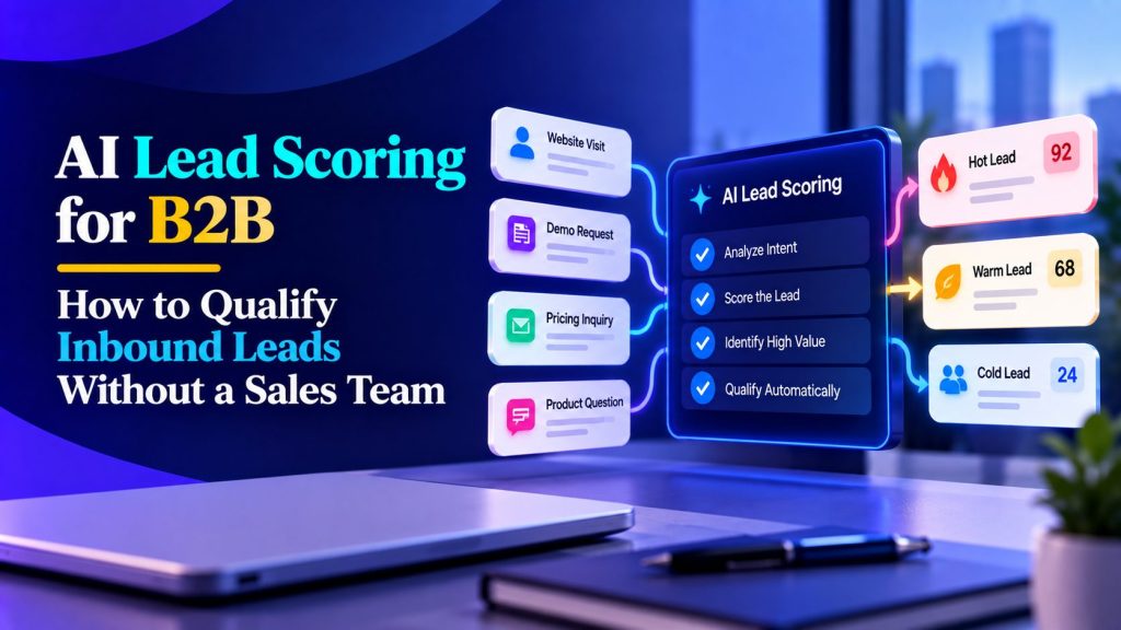 AI lead scoring for B2B featured illustration with fit-versus-intent segmentation