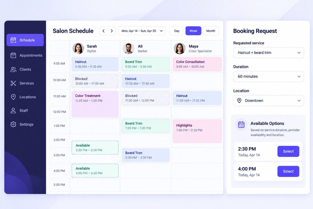 Salon Scheduling Dashboard